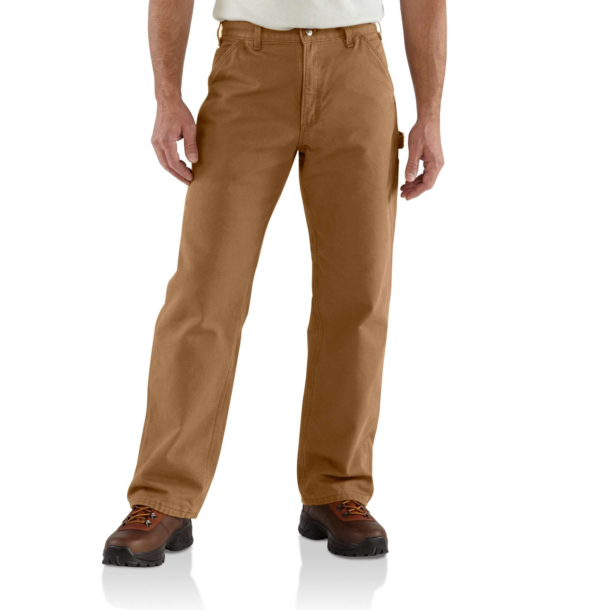 Men's Loose Fit Washed Duck Flannel-lined Utility Work Pant, 36x34, Carhartt Brown