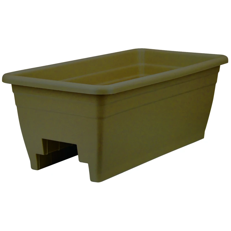 24 In. Deck Rail Box Planter, Chocolate, 12 In. Width