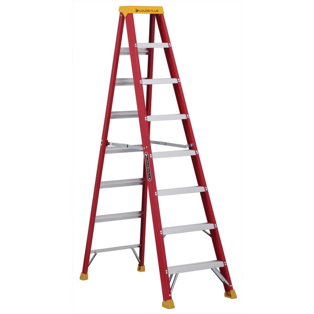 8 Ft. Fiberglass Step Ladder, 300 Lbs Load Capacity, Type Ia Duty Rating, Model L-3016-08