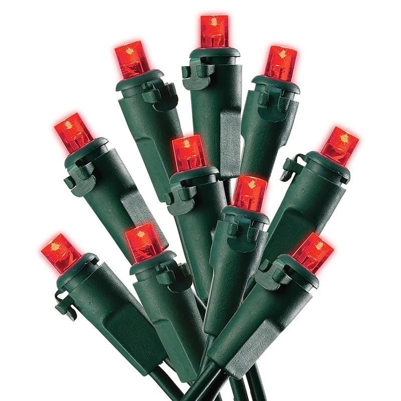 Led Micro Light Set Red 50 Lights 12.25 Ft Indoor/outdoor