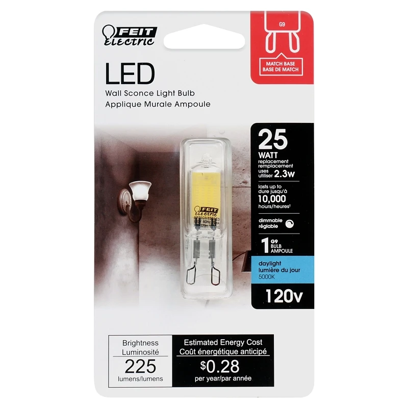G9 Led Bulb Daylight 25 Watt Equivalence 225 Lumens 1 Pk Dimmable