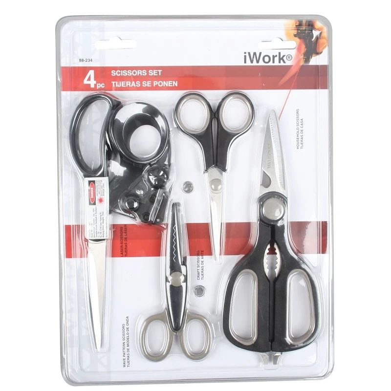 88-234 4-piece Scissors Set With Laser Cutting Guide