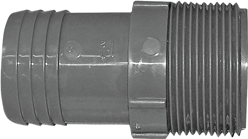 Boshart UPPA-15 Pipe Adapter, 1-1/2 in, MPT x Insert, Polyethylene, Gray, 160 psi Pressure
