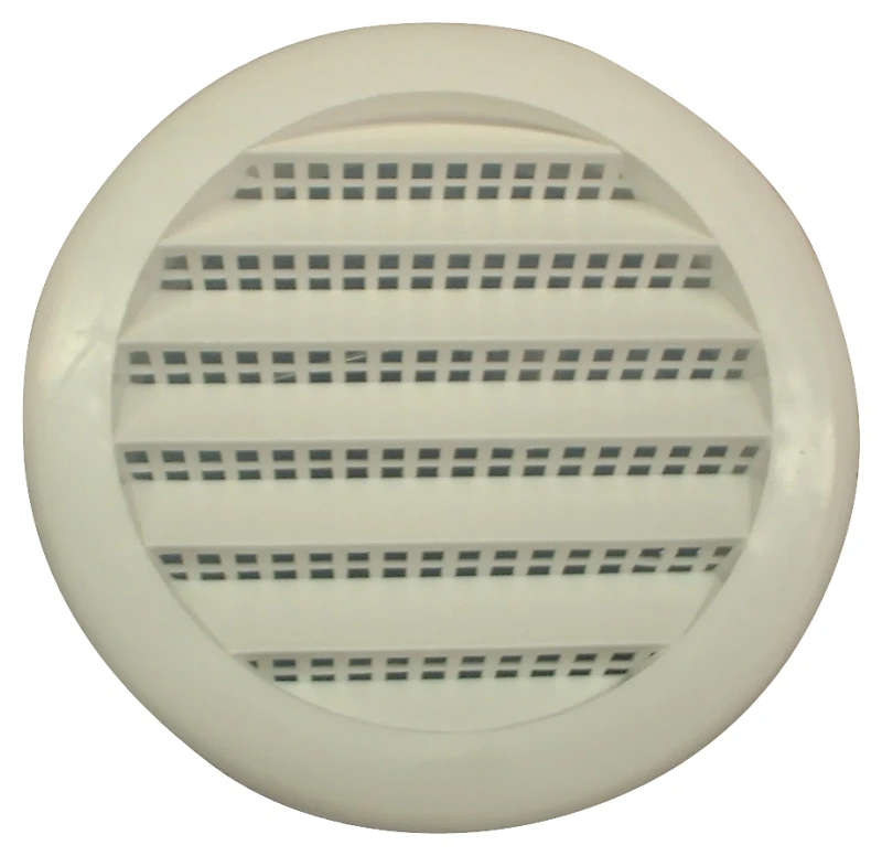 Plw100 3" Round White Plastic Louver (pack Of 4) With Insect Screen