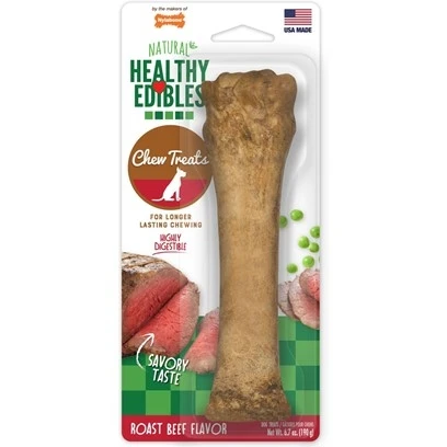 Healthy Edibles Roast Beef Flavor Wolf Dog Treat - Medium For Dogs Up To 35 Pounds