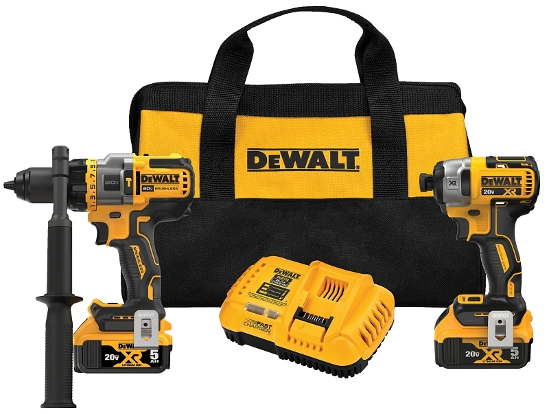 20-Volt MAX FlexVolt Cordless 2-Tool Combo Kit, 1/2-In. Hammer Drill/Driver + Impact Driver, (2) Batteries