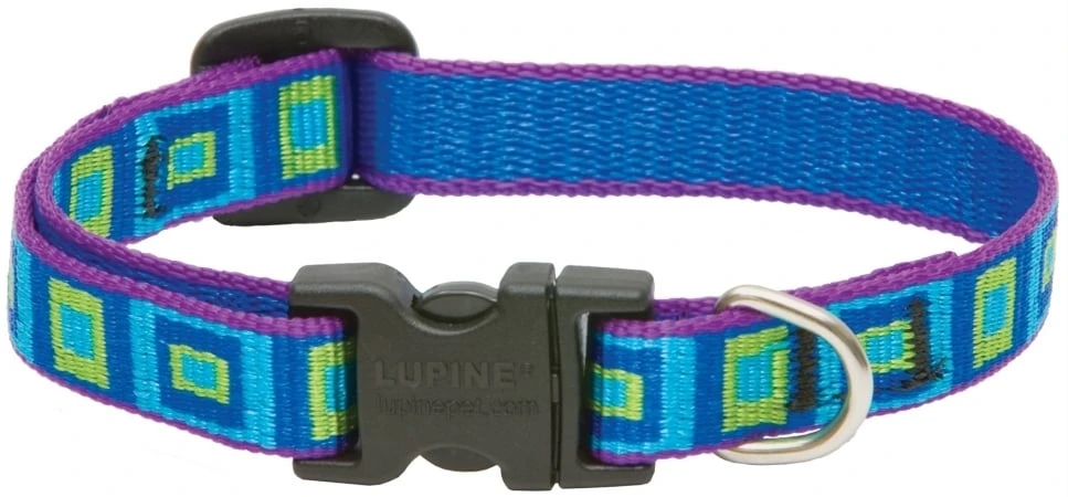 Adjustable Sea Glass Design Dog Collar 0.5in. Width, 6in.-9in. Length For Small Dogs