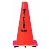 18 Inch High Wet Floor Safety Cone - Heavy Duty Orange Vinyl