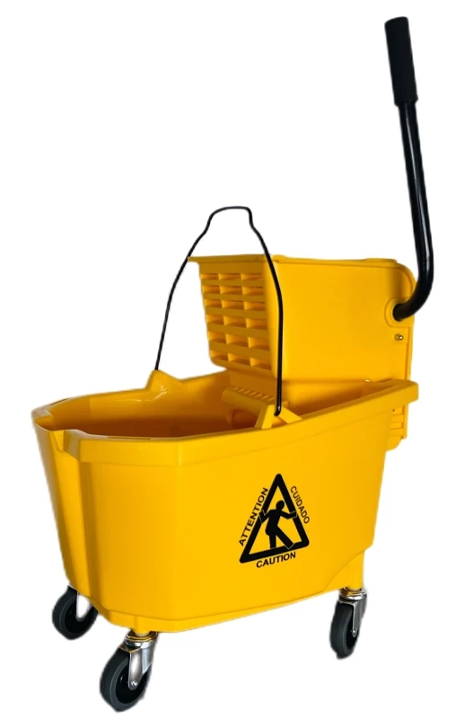 Pro 9130 Mop Bucket With Ringer, 32 Quart Capacity, Durable Plastic, Yellow