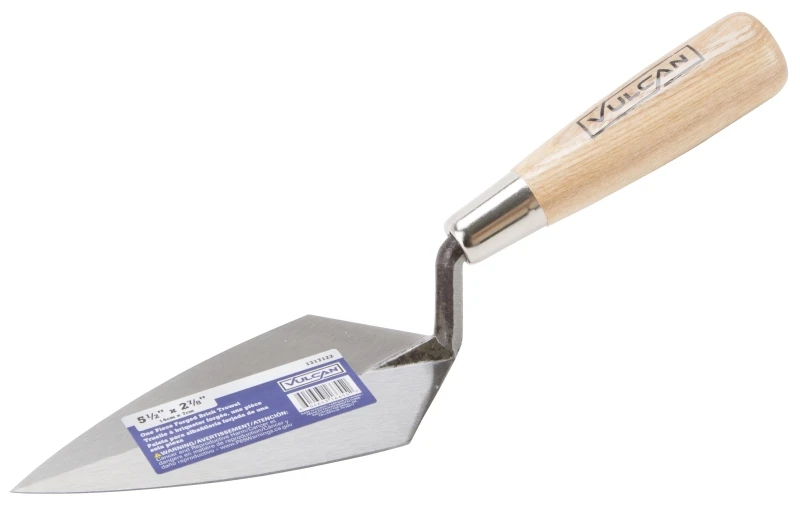 16655 Ergonomic Brick Trowel, 5.5 In L Blade, Hardwood Handle, High Carbon Steel