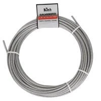 A40124 Galvanized 7x7 Aircraft Cable, 1/8 In Dia, 50 Ft, 340 Lb