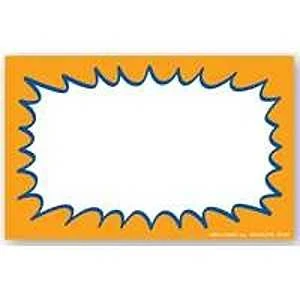 Crg338 Laser Starburst Sign, Orange Background, 5.5 In W X 3.5 In H