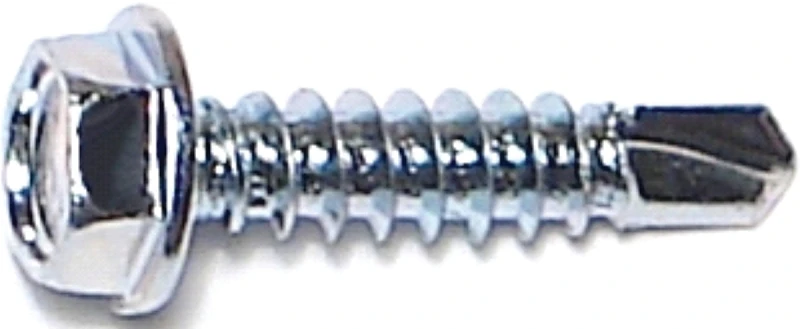 Hex Washer Self-drilling Screws, #8 X 3/4 Inch, Zinc Coated