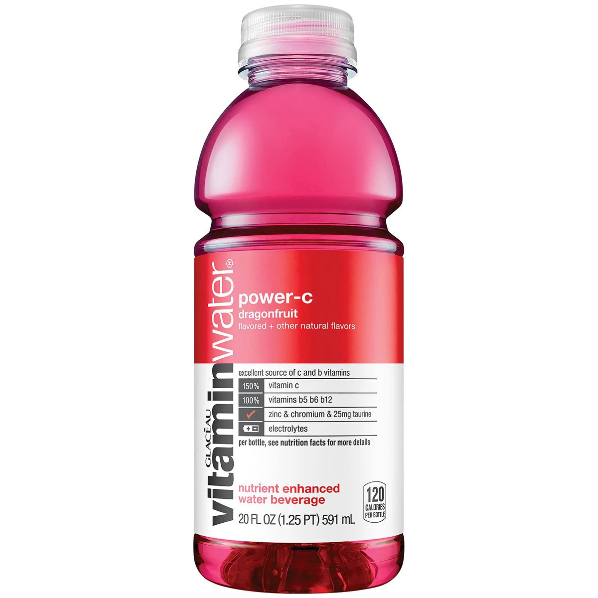 Glaceau Vitaminwater Nutrient Enhanced Beverage Bottle Dragonfruit - 20.0 oz.