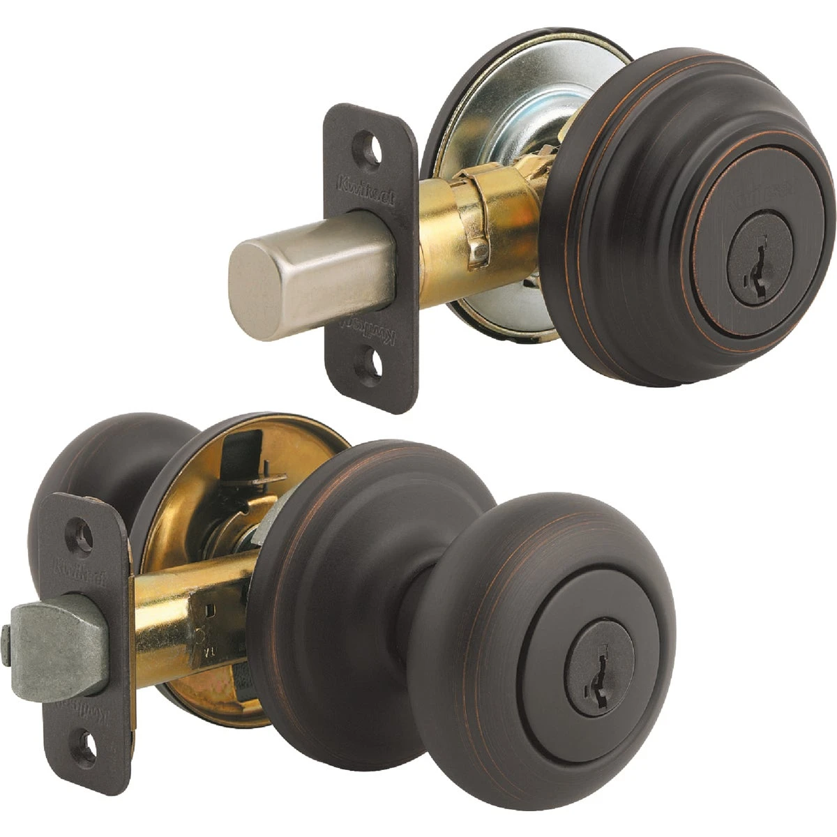 Kwikset 991J 11P Venetian Bronze Deadbolt and Entry Knob Combo, SmartKey, K4 Kwikset 991J 11P Venetian Bronze Deadbolt and Entry Knob Combo, SmartKey, K4