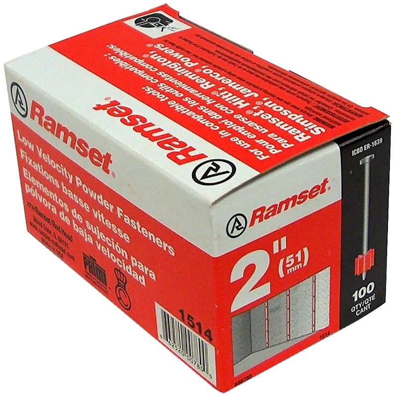 Ramset 00780 Drive Pin, 0.145 in Dia Shank, 2 in L, Steel, Plated