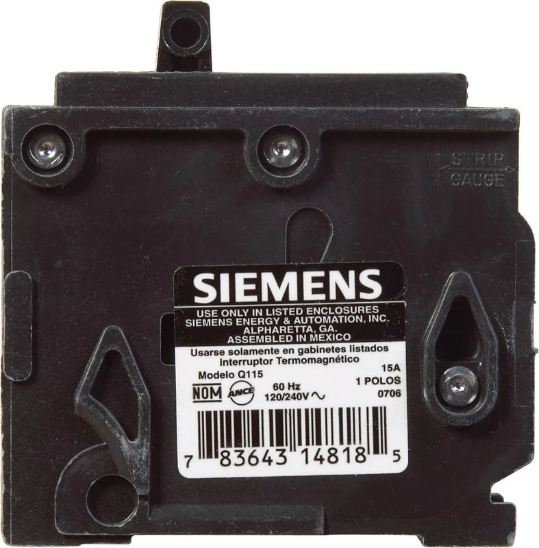 Siemens - Circuit Breaker, Single Pole, 120-Volt, 15A