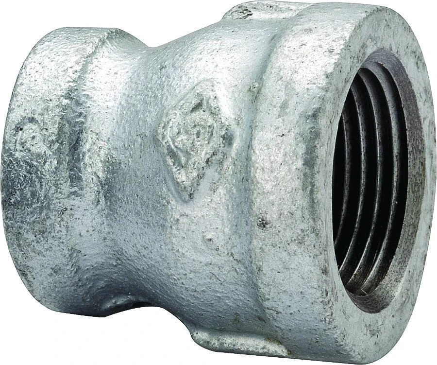 Galvanized Reducing Coupling 1/2 Inch X 1/4 Inch Malleable Pipe Fitting