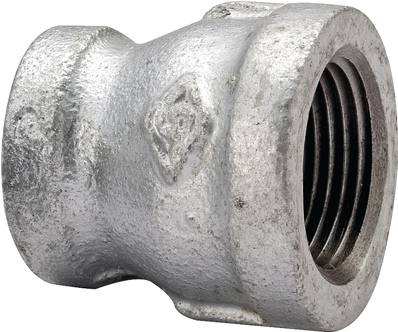 Galvanized Reducing Coupling 3/8 Inch X 1/4 Inch Malleable Pipe Fitting