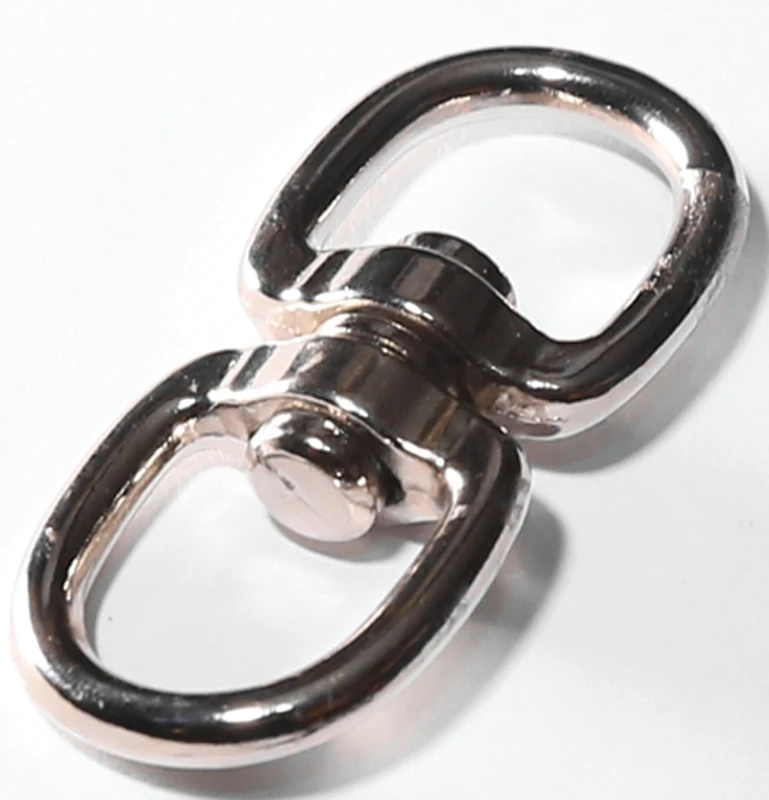 018-5/8 Double Swivel Round Eye 5/8 Inch Nickel Plated Chain Connector