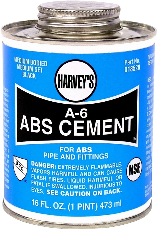 018520-12 16 Ounce Black A-6 Medium Bodied Abs Cement For Non-pressure Applications