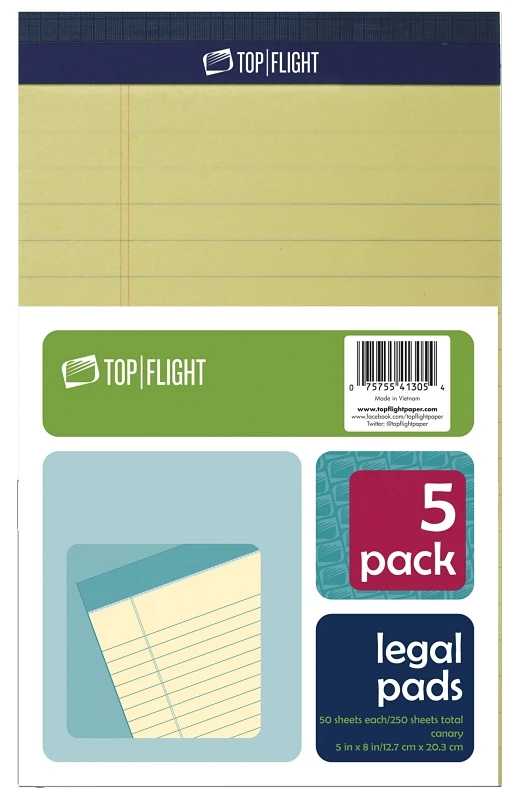 8105/5 Legal Pad, 5 X 8 Inches, 50 Sheets, Pack Of 12, Canary Yellow