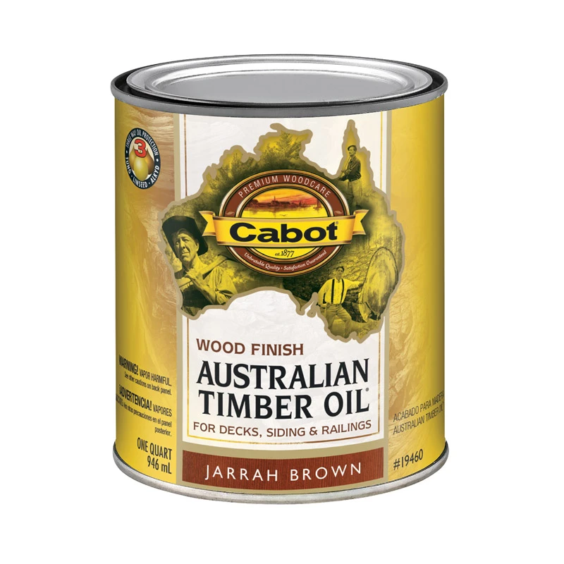 Australian Timber Oil Water Reducible Translucent Exterior Oil Finish, Jarrah Brown, 1 Quart