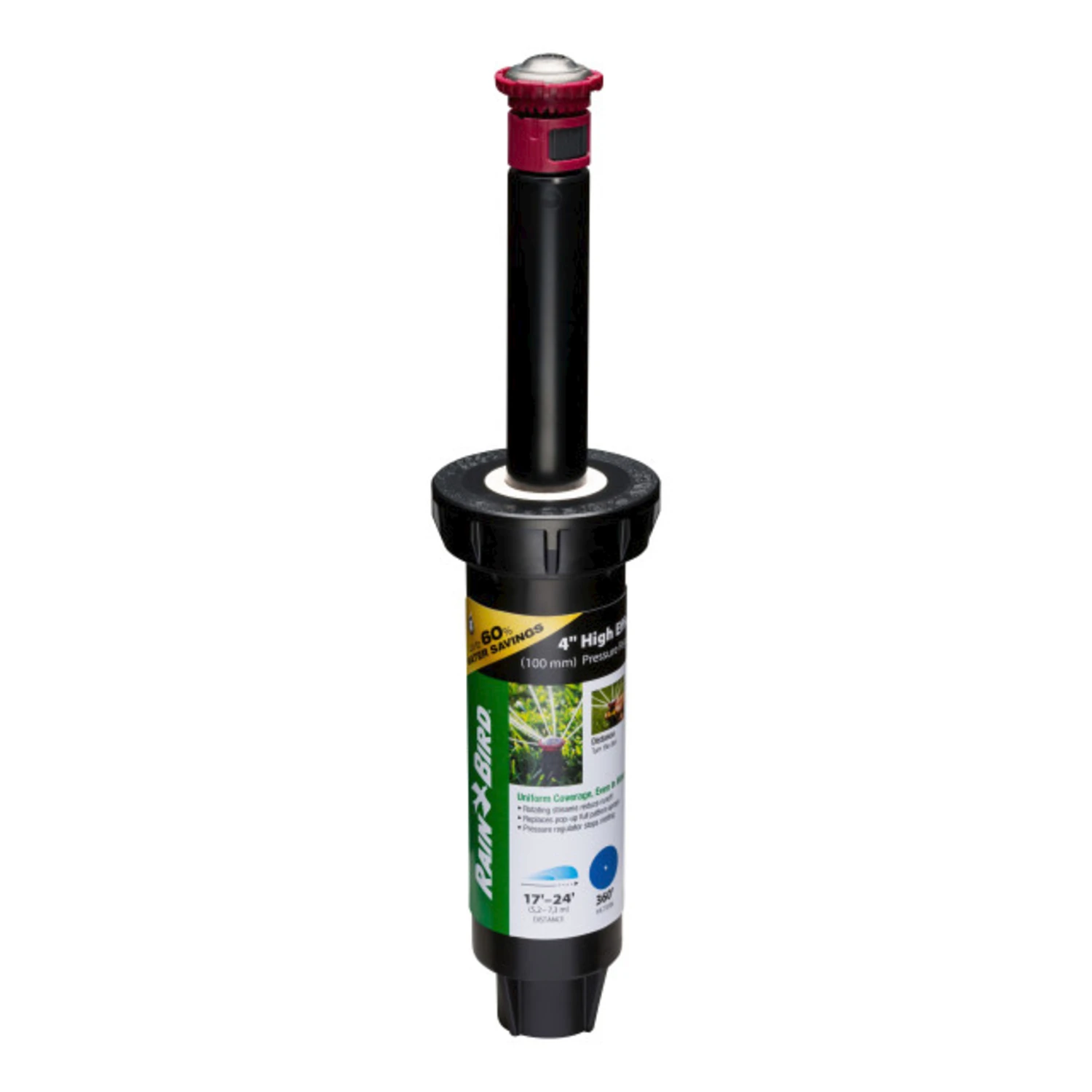 1800 Pro Series Rotor Sprinkler Head, PRS, Adjustable Pattern, 13-18-Ft. Max Spray, 4-In. Pop-Up
