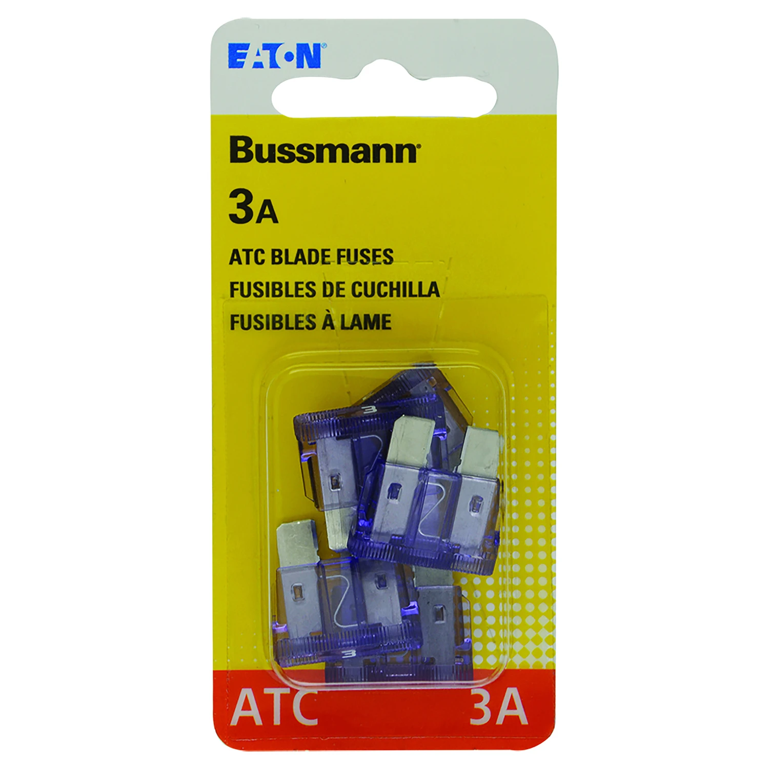 Bussmann BP/ATC-3-RP Automotive Fuse, Blade Fuse, 32 VDC, 3 A, 1 kA Interrupt