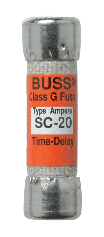 Bussmann BP/SC-20 Time Delay Fuse, 20 A, 600 VAC, 170 VDC, 10, 100 kA Interrupt, Glass Body