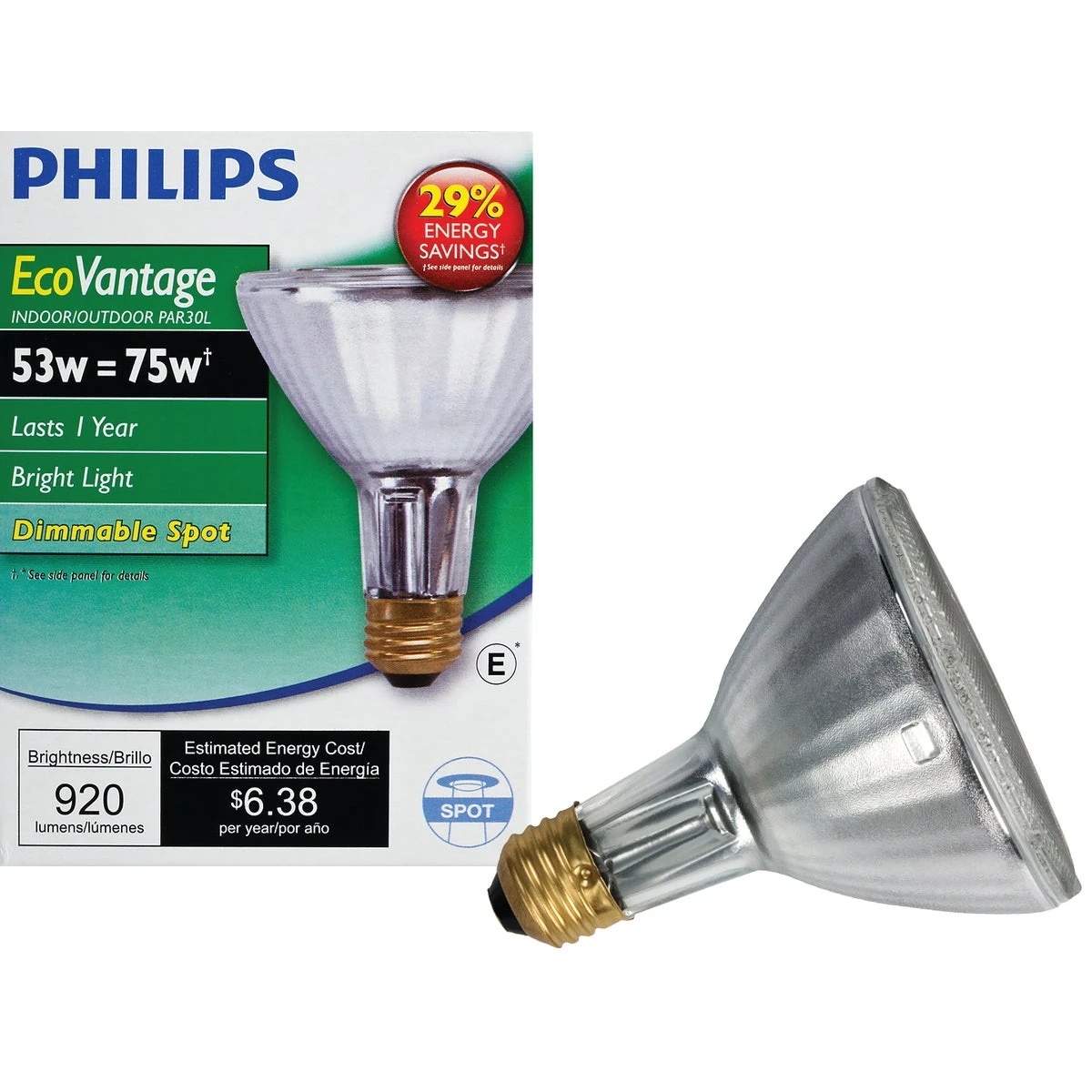 Ecovantage 75w Equivalent Par30l Halogen Dimmable Spotlight Light Bulb