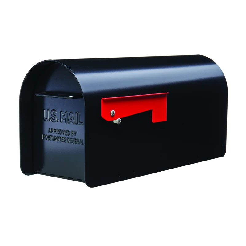 Ironside Large Post-Mount Mailbox, Black Steel,
