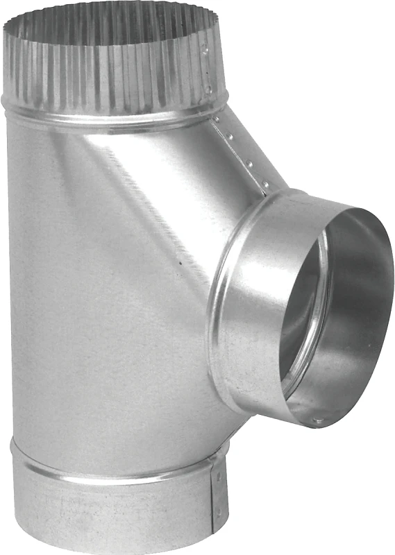 30 Gauge 8 Inch Straight Galvanized Tee Joint For Venting Applications