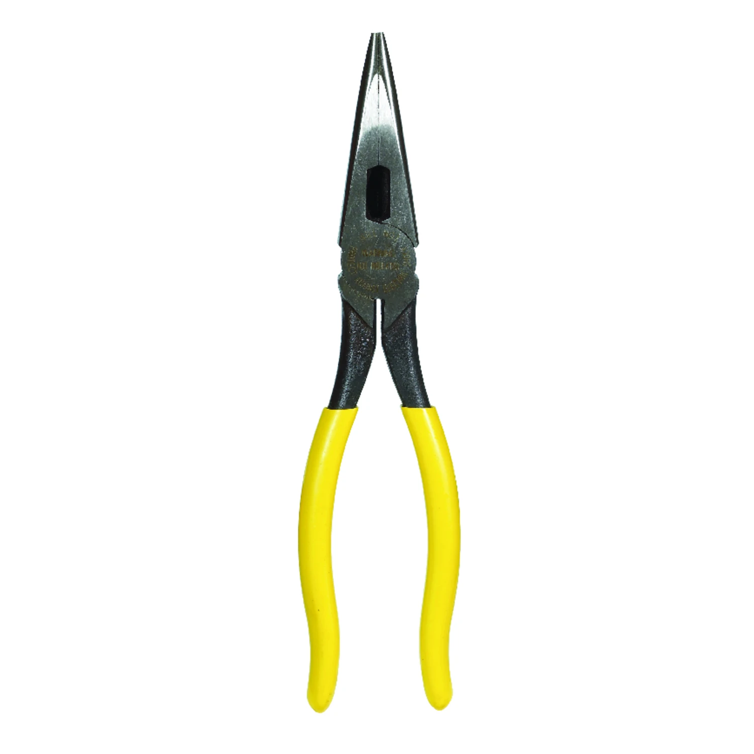 Klein Tools D203-8 Nose Plier, Knurled Jaw, 8-7/16 in OAL, 1-1/4 in Jaw Opening, Yellow Handle, Dipped Handle