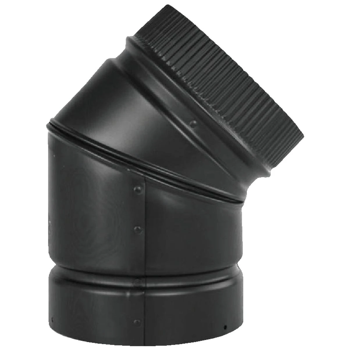 DSP Double Wall Stove Pipe, 6-Inch, 45 degree Elbow Matte Black Finish