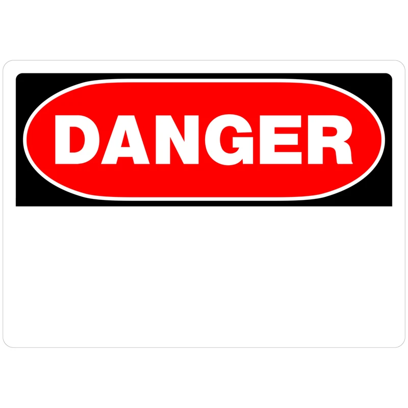Danger Sign, Red/Black Polyethylene, 10 x 14-In.