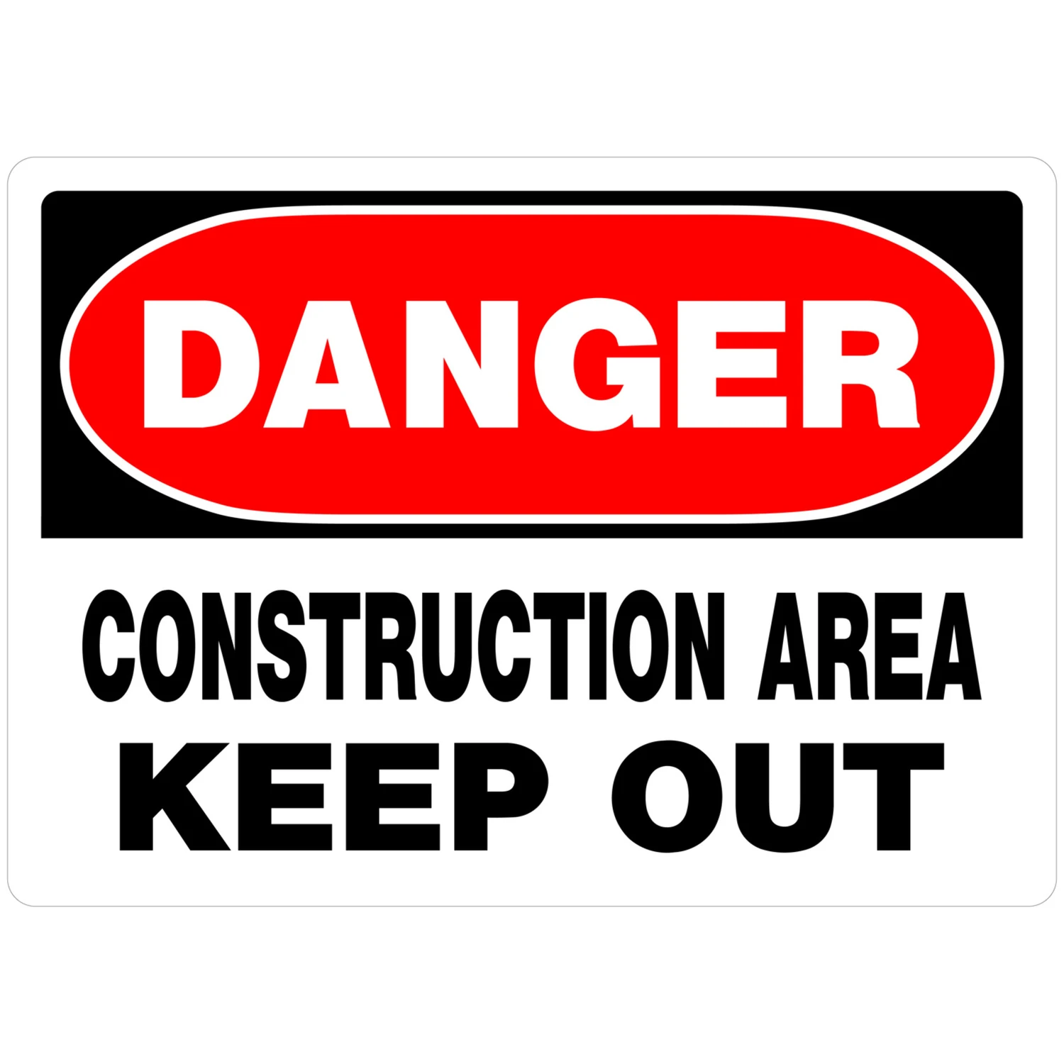 Blank Danger Sign, 10 x 14-In.