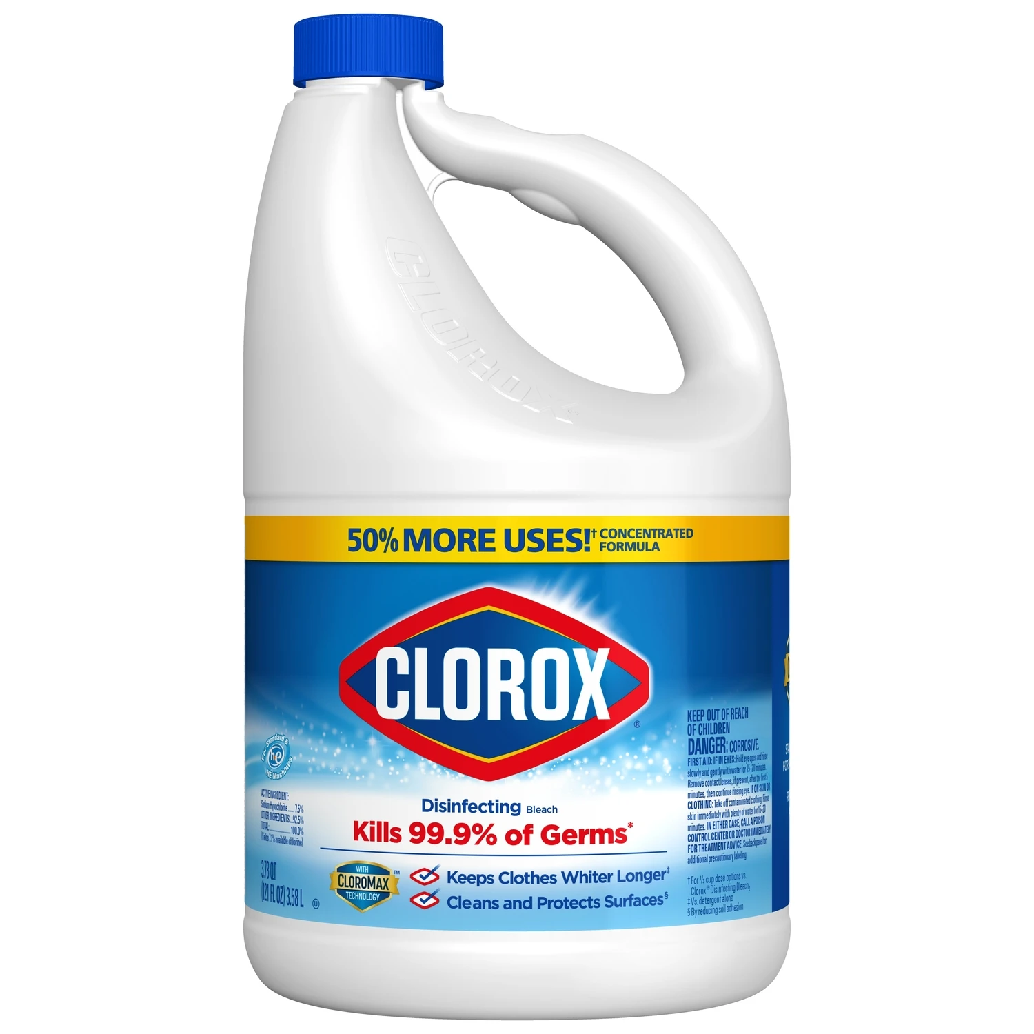 Clorox 32424 Concentrated Bleach, 121 oz, Liquid, Regular