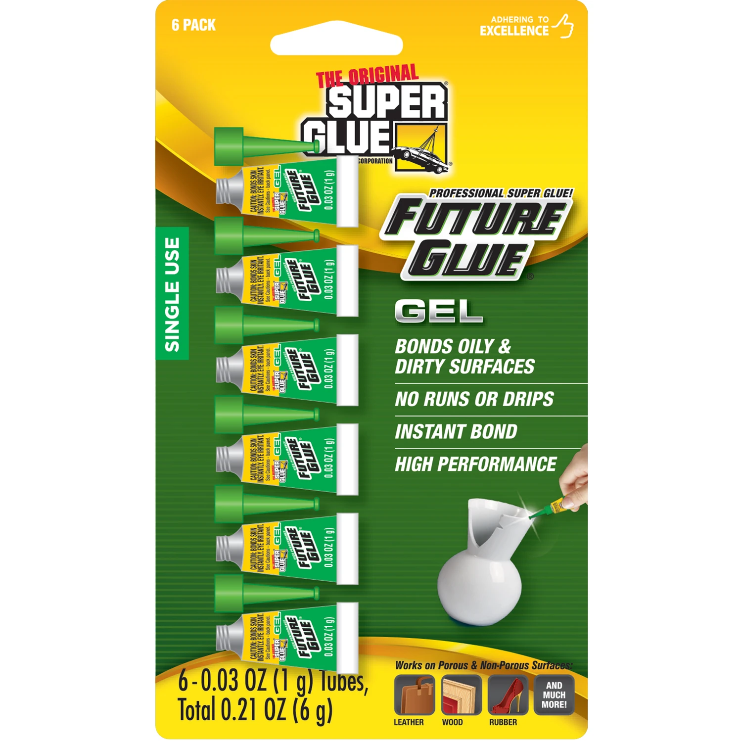 Super Glue Future Glue Gel, 1 Gram Single Use Tubes, 6-Pk.