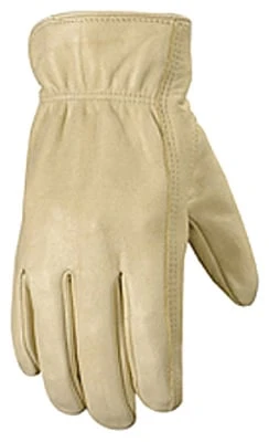 1130s Small Grain Cowhide Leather Work Gloves With Reinforced Palm Patch