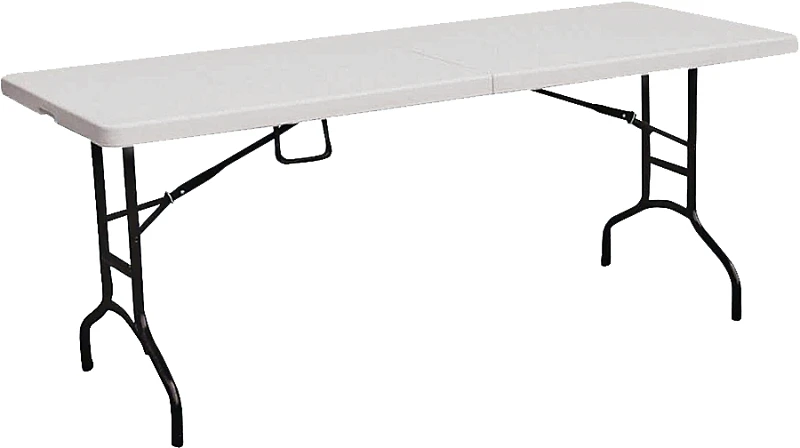 Tbl-072 6-foot Portable Folding Table With Steel Frame And Polypropylene Top