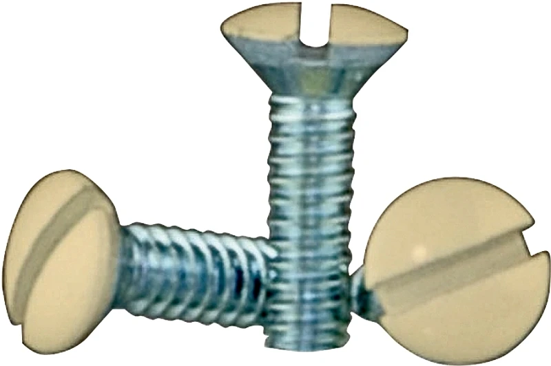Bp231v-sp Wall Plate Screws, 6/32 In X 1/2 In, Pack Of 10, Ivory