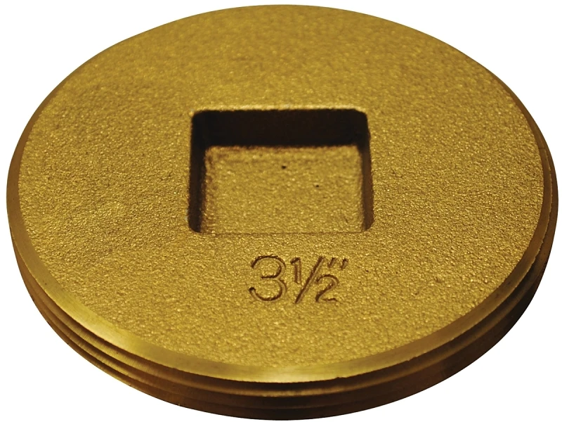 3-1/2 Inch Brass Cleanout Plug Model 42744 With Recessed Head