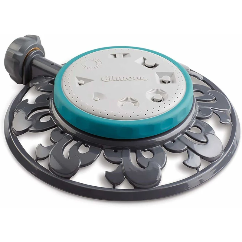 8-pattern Turret Sprinkler, Metal Ring Base, Coverage 1225 Sq Ft, Model 859563-1014