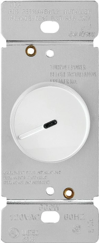 Devices Ri06pl-w-k 600-watt Rotary Dimmer With Preset, White
