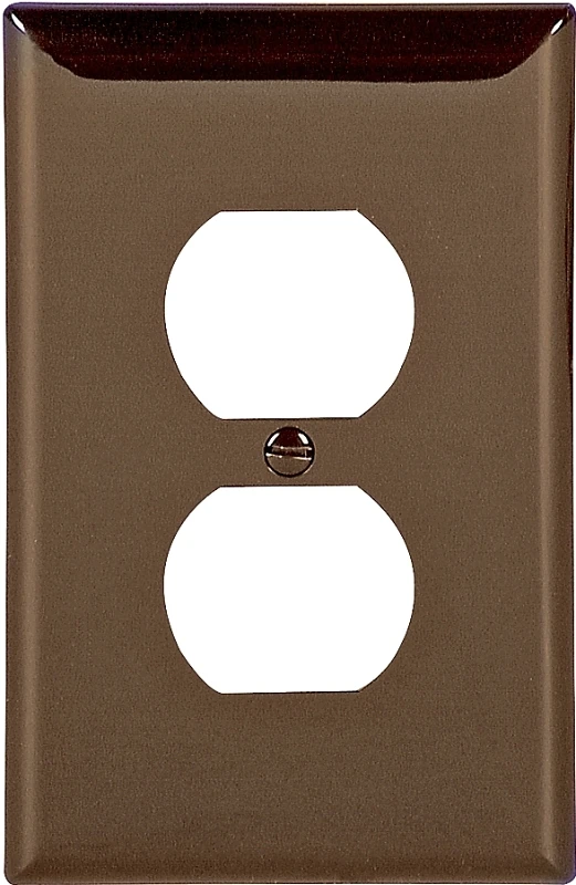 Pj8b Brown Mid-size 1-gang Unbreakable Duplex Receptacle Wall Plate