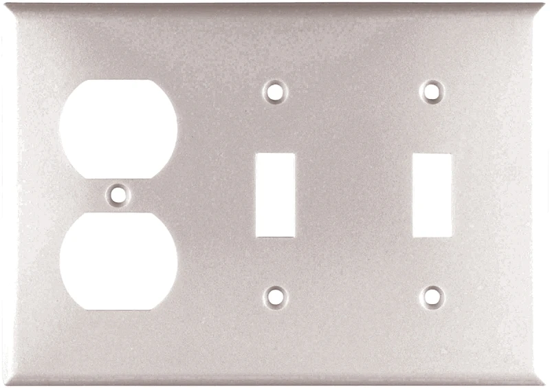2158w-box 3-gang Toggle & Duplex Receptacle Wall Plate, White