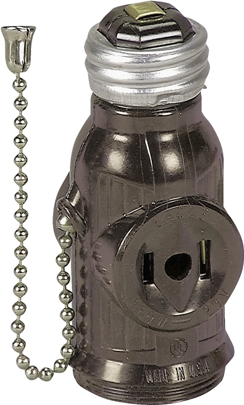 718b-box Pullchain Lampholder Adapter With Two Side Outlets