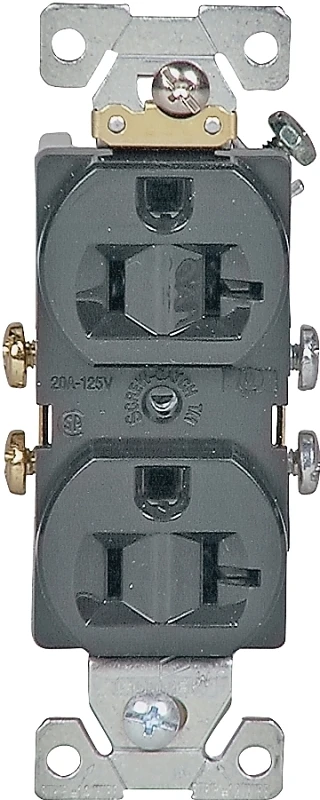 877b-box 20 Amp 3 Wire Grounded Duplex Receptacle - Brown