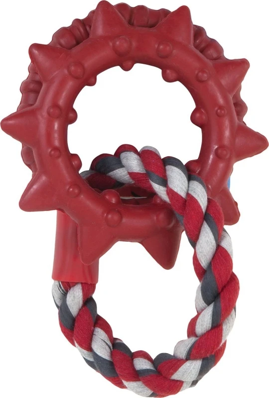 Dogzilla Dino Links Small Dog Toy - Durable Rope And Rubber For Interactive Play
